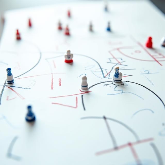 Lavagna tattica con schema gegenpressing